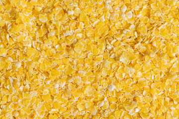 Yellow corn flakes on the table