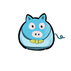 Pig cartoon kid doodle