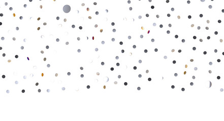 Multicolor confetti abstract background with a lot of falling pieces, isolated on a white background. - Silver Holographic PNG