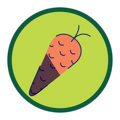 Vector image of carrots with green background