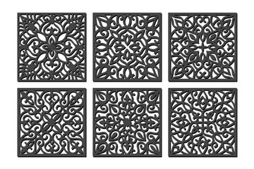 Obraz premium laser cut square coaster vector illustration design bundle