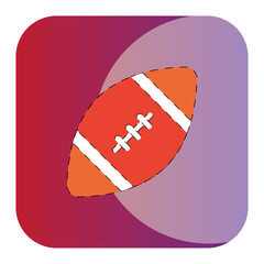 vector icon of an American football ball on a red background