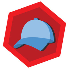 gym cap vector icon with red background