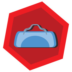 vector icon of a gym bag with red background