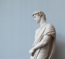 A Greek statue in front of a bright background, Generative AI