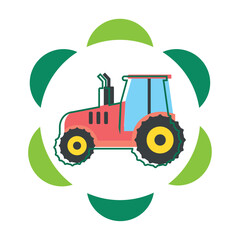 vector icon of a tractor with white background