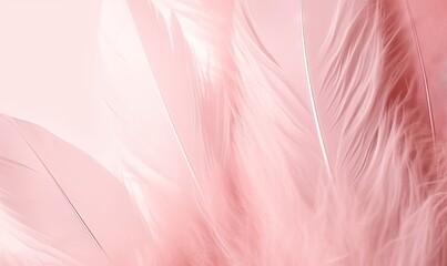 a close up of a pink and white background with a bunch of feathers on top of each other in the center of the image is a blurry image.  generative ai