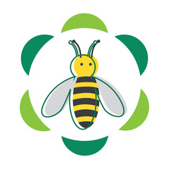 bee vector icon with white background