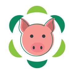 pig vector icon with white background