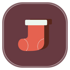 vector image christmas boots icon with brown background