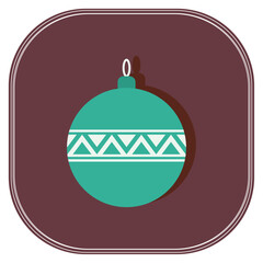 Obraz premium vector image christmas ball icon with brown background