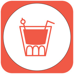 vector image drink icon orange color with white background