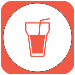 vector image drink icon orange color with white background
