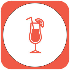 vector image drink icon orange color with white background
