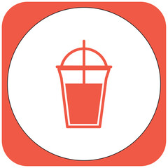 vector image drink icon orange color with white background