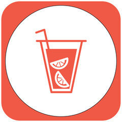 Obraz premium vector image drink icon orange color with white background