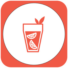 vector image drink icon orange color with white background