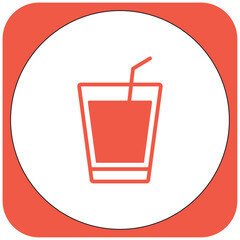 vector image drink icon orange color with white background