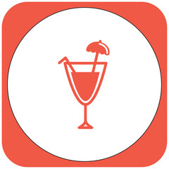 vector image drink icon orange color with white background