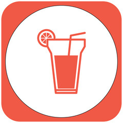 vector image drink icon orange color with white background