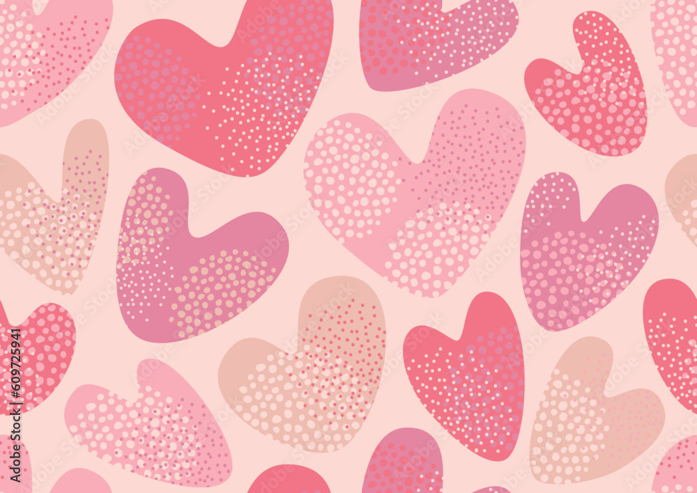 Wall mural various modern free form shapes and doodle objects seamless pattern. trendy contemporary pattern. ab