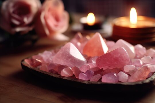 Healing reiki chakra chrystals therapy. Gemstones therapy for wellbeing, meditation, destress, relaxation, metaphysical, spiritual practices. AI generative