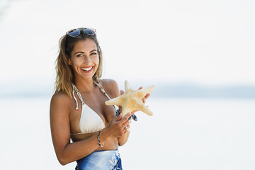Summer Girl With Starfish