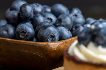 Tartlet with cream and blueberry flavor