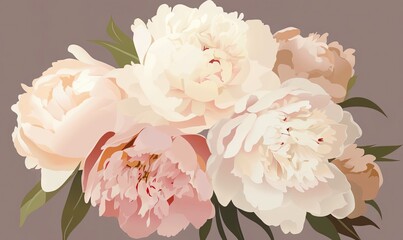  a bunch of flowers that are in a vase on a table with a brown background and a pink and white flower in the middle of the picture.  generative ai
