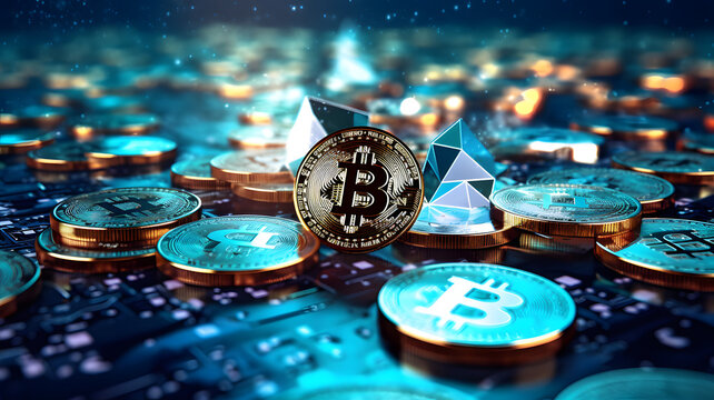 Crypto, Bitcoin. Generated AI