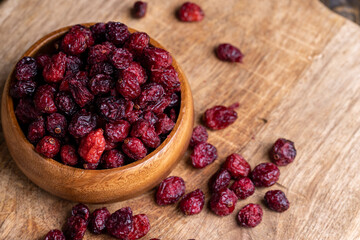 Dried red cranberries with sugar syrup