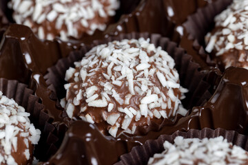 Chocolates with coconut sweet filling