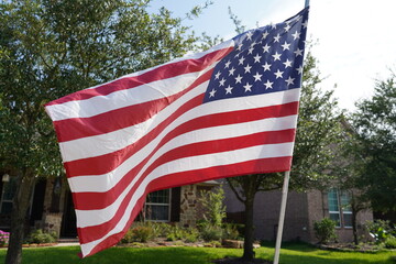 American Flag blowing in wind