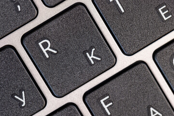 Black Plastic Keyboard from Computer, close up