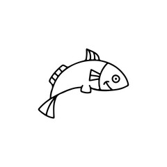 Fototapeta premium fish doodle vector illustration line concept