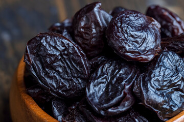 Dried plums on the kitchen table
