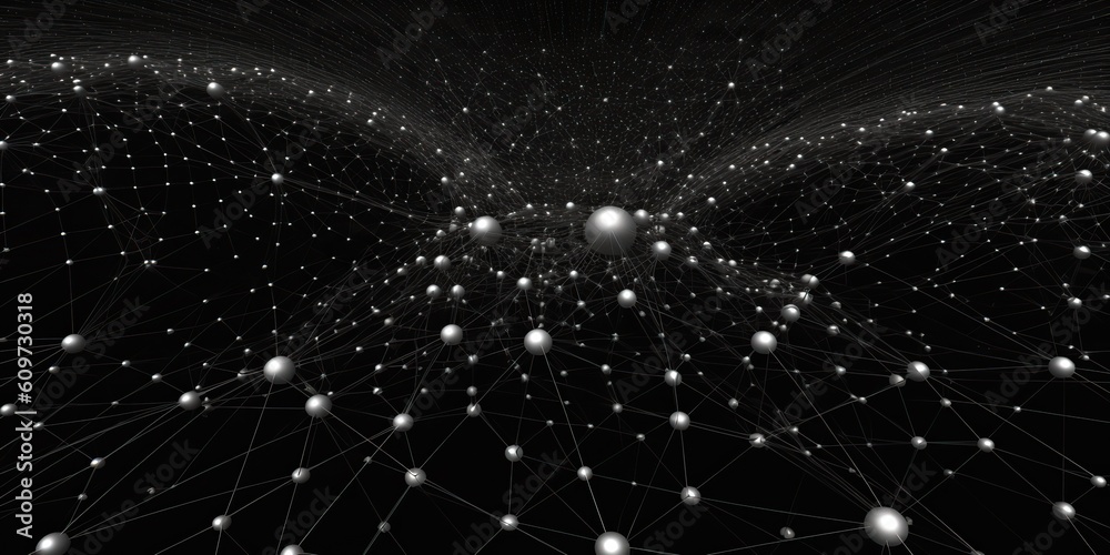 Wall mural ai generated. ai generative. abstract network atom abstract decoration space galaxy background. grap