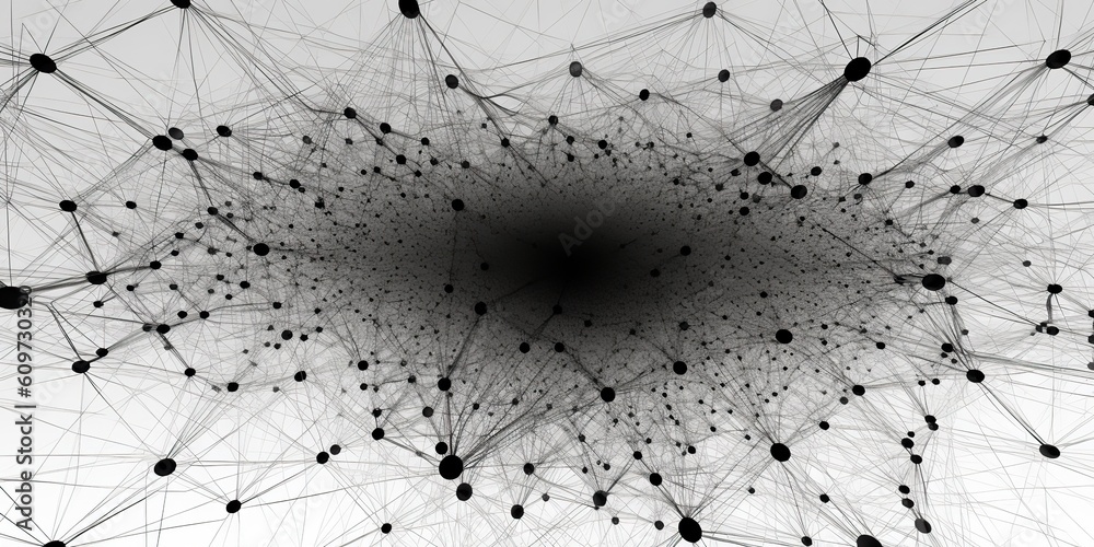 Wall mural ai generated. ai generative. abstract network atom abstract decoration space galaxy background. grap