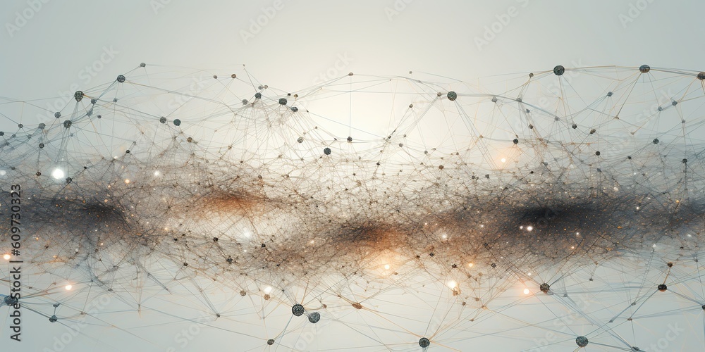 Wall mural ai generated. ai generative. abstract network atom abstract decoration space galaxy background. grap
