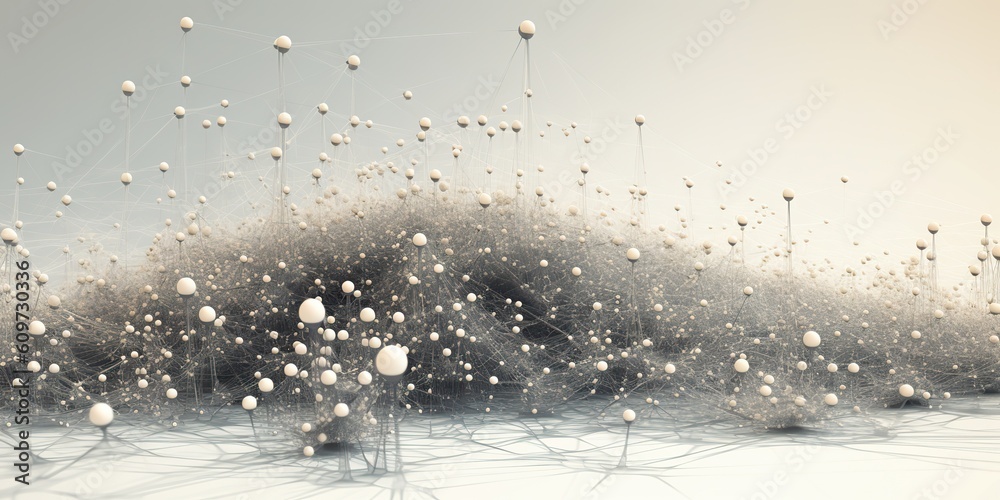Wall mural ai generated. ai generative. abstract network atom abstract decoration space galaxy background. grap