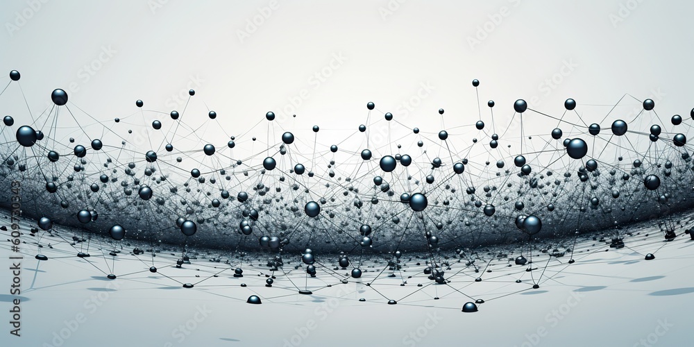 Wall mural ai generated. ai generative. abstract network atom abstract decoration space galaxy background. grap
