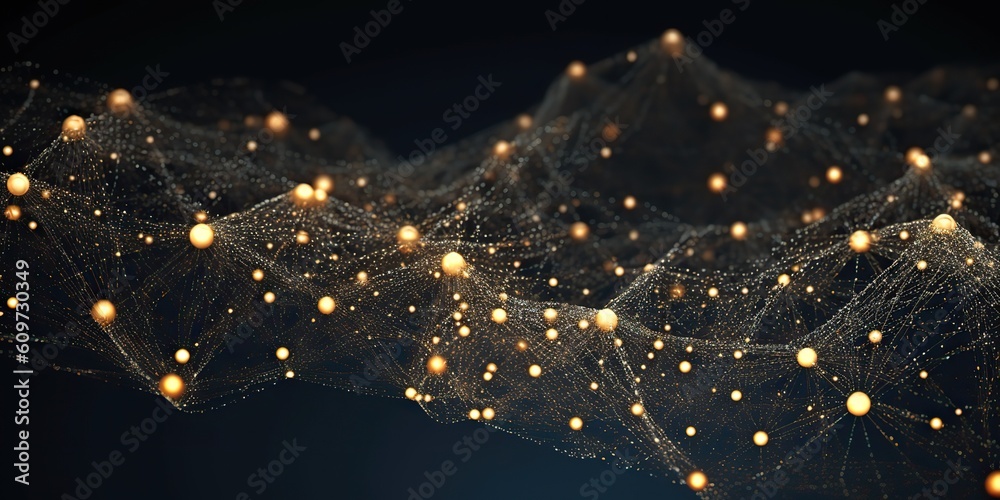 Wall mural ai generated. ai generative. abstract network atom abstract decoration space galaxy background. grap