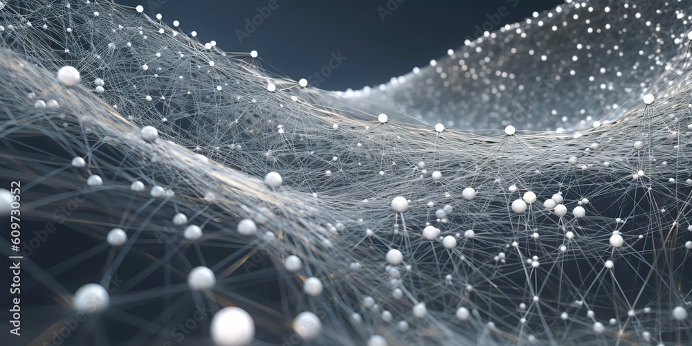 Wall mural ai generated. ai generative. abstract network atom abstract decoration space galaxy background. grap