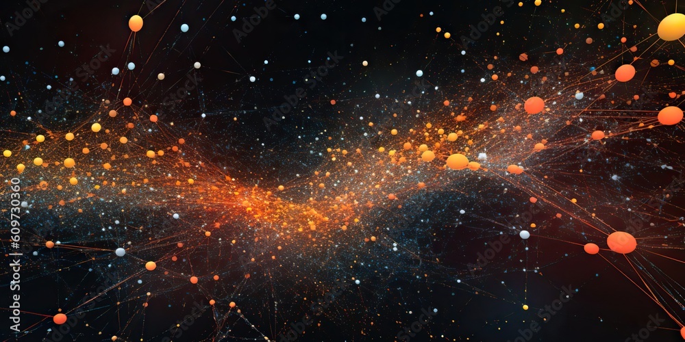 Wall mural ai generated. ai generative. abstract network atom abstract decoration space galaxy background. grap