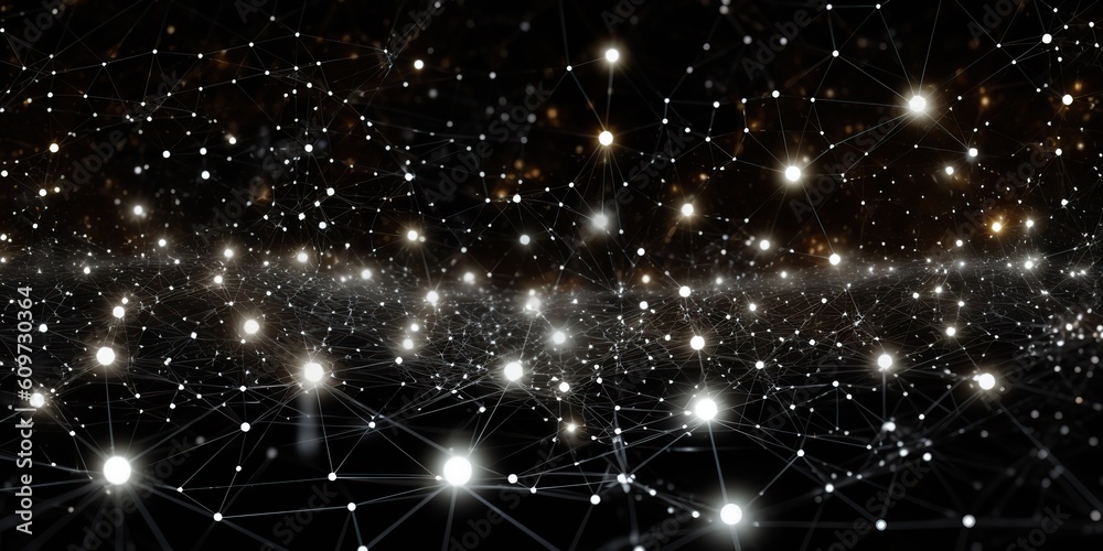 Wall mural ai generated. ai generative. abstract network atom abstract decoration space galaxy background. grap