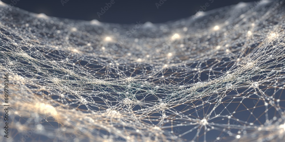 Wall mural ai generated. ai generative. abstract network atom abstract decoration space galaxy background. grap