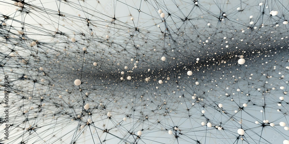 Wall mural ai generated. ai generative. abstract network atom abstract decoration space galaxy background. grap