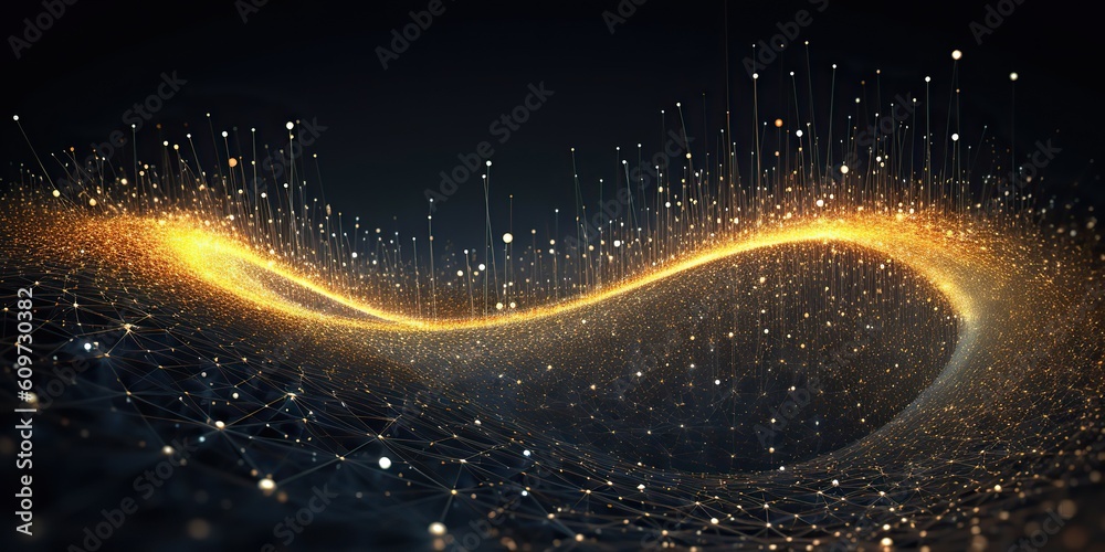 Wall mural ai generated. ai generative. abstract network atom abstract decoration space galaxy background. grap