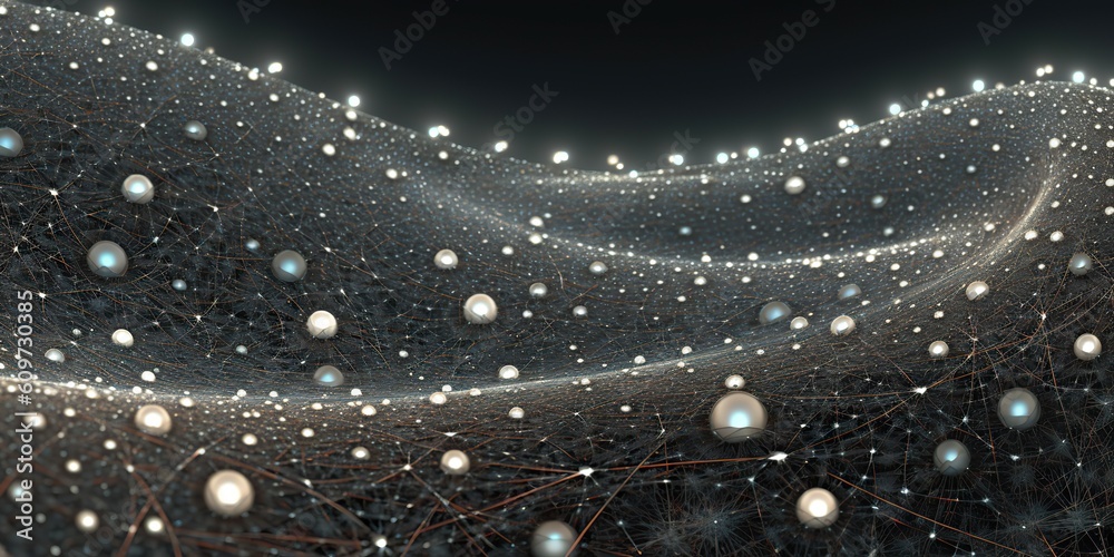 Wall mural ai generated. ai generative. abstract network atom abstract decoration space galaxy background. grap