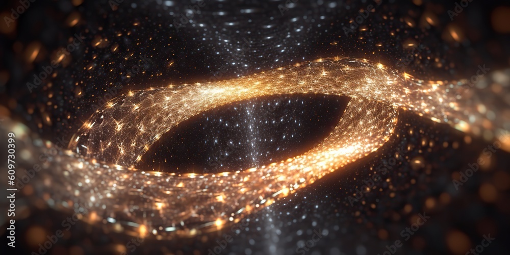 Wall mural ai generated. ai generative. abstract network atom abstract decoration space galaxy background. grap